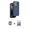 MARSİLYAN™- iPhone 16 Pro Max Kılıf Kıvılcım Çizgi Serisi - Siyah Bilvis 5in1 5D Magic Hayalet Cam Ekran Koruyucu + PVD Metal Kamera Lens - GS