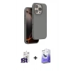 MARSİLYAN™- iPhone 16 Pro Max Kılıf Kıvılcım Çizgi Serisi - Siyah Bilvis 5in1 5D Magic Hayalet Cam Ekran Koruyucu + Bilvis Titan Kamera Lens - TMGI