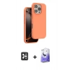 MARSİLYAN™- iPhone 16 Pro Max Kılıf Kıvılcım Çizgi Serisi - Siyah Bilvis 5in1 5D Magic Hayalet Cam Ekran Koruyucu + Siyah PVD Metal Kamera Lens