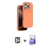 MARSİLYAN™- iPhone 16 Pro Max Kılıf Kıvılcım Çizgi Serisi - Siyah Bilvis 5in1 5D Magic Hayalet Cam Ekran Koruyucu + PVD Metal Kamera Lens - GS