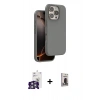 MARSİLYAN™- iPhone 16 Pro Max Kılıf Kıvılcım Çizgi Serisi - Siyah Bilvis Hayalet Cam Ekran Koruyucu + Bilvis Titan Kamera Lens - GS