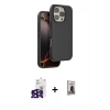 MARSİLYAN™- iPhone 16 Pro Max Kılıf Kıvılcım Çizgi Serisi - Siyah Bilvis Hayalet Cam Ekran Koruyucu + Bilvis Titan Kamera Lens - SH