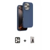 MARSİLYAN™- iPhone 16 Pro Max Kılıf Kıvılcım Çizgi Serisi - Siyah Bilvis Hayalet Cam Ekran Koruyucu + PVD Metal Kamera Lens - GD