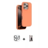 MARSİLYAN™- iPhone 16 Pro Max Kılıf Kıvılcım Çizgi Serisi - Siyah Bilvis Hayalet Cam Ekran Koruyucu + Pers Alüminyum Kamera Lens - GS
