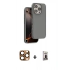 MARSİLYAN™- iPhone 16 Pro Max Kılıf Kıvılcım Çizgi Serisi - Siyah Bilvis Hayalet Cam Ekran Koruyucu + Pers Alüminyum Kamera Lens - CLTM