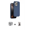 MARSİLYAN™- iPhone 16 Pro Max Kılıf Kıvılcım Çizgi Serisi - Siyah Bilvis Hayalet Cam Ekran Koruyucu + Pers Alüminyum Kamera Lens - GI
