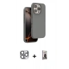 MARSİLYAN™- iPhone 16 Pro Max Kılıf Kıvılcım Çizgi Serisi - Siyah Bilvis Hayalet Cam Ekran Koruyucu + Pers Alüminyum Kamera Lens - GI
