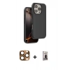 MARSİLYAN™- iPhone 16 Pro Max Kılıf Kıvılcım Çizgi Serisi - Siyah Bilvis Hayalet Cam Ekran Koruyucu + Pers Alüminyum Kamera Lens - CLTM