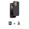 MARSİLYAN™- iPhone 16 Pro Max Kılıf Kıvılcım Çizgi Serisi - Siyah Bilvis Hayalet Cam Ekran Koruyucu + PVD Metal Kamera Lens - SH