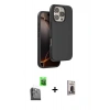 MARSİLYAN™- iPhone 16 Pro Max Kılıf Kıvılcım Çizgi Serisi - Siyah Bilvis Hayalet Cam Ekran Koruyucu + Raze Metal Kamera Lens - SH