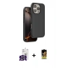 MARSİLYAN™- iPhone 16 Pro Max Kılıf Kıvılcım Çizgi Serisi - Siyah Buffer Cam Ekran Koruyucu + Bilvis Titan Kamera Lens - SH