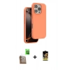 MARSİLYAN™- iPhone 16 Pro Max Kılıf Kıvılcım Çizgi Serisi - Siyah Buffer Cam Ekran Koruyucu + Raze Metal Kamera Lens - CLTM