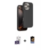 MARSİLYAN™- iPhone 16 Pro Max Kılıf Kıvılcım Çizgi Serisi - Siyah Buffer Hayalet Cam Ekran Koruyucu + Bilvis Titan Kamera Lens - TMGI