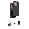 MARSİLYAN™- iPhone 16 Pro Max Kılıf Kıvılcım Çizgi Serisi - Siyah Buffer Hayalet Cam Ekran Koruyucu + Bilvis Titan Kamera Lens - GS