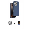 MARSİLYAN™- iPhone 16 Pro Max Kılıf Kıvılcım Çizgi Serisi - Siyah Buffer Hayalet Cam Ekran Koruyucu + Pers Alüminyum Kamera Lens - GI