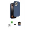 MARSİLYAN™- iPhone 16 Pro Max Kılıf Kıvılcım Çizgi Serisi - Siyah Buffer Hayalet Cam Ekran Koruyucu + Raze Metal Kamera Lens - BZ