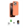 MARSİLYAN™- iPhone 16 Pro Max Kılıf Kıvılcım Çizgi Serisi - Siyah Buffer Hayalet Cam Ekran Koruyucu + Raze Metal Kamera Lens - BZ