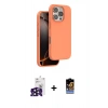 MARSİLYAN™- iPhone 16 Pro Max Kılıf Kıvılcım Çizgi Serisi - Siyah Buffer Hayalet Cam Ekran Koruyucu + Siyah Bilvis Titan Kamera Lens