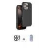 MARSİLYAN™- iPhone 16 Pro Max Kılıf Kıvılcım Çizgi Serisi - Siyah Joko Magic 5D Cam + Pers Alüminyum Kamera Lens - GI
