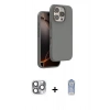 MARSİLYAN™- iPhone 16 Pro Max Kılıf Kıvılcım Çizgi Serisi - Siyah Joko Magic 5D Cam + Pers Alüminyum Kamera Lens - GI