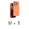 MARSİLYAN™- iPhone 16 Pro Max Kılıf Kıvılcım Çizgi Serisi - Siyah Joko Magic 5D Cam + Gümüş Pers Alüminyum Kamera Lens