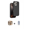 MARSİLYAN™- iPhone 16 Pro Max Kılıf Kıvılcım Çizgi Serisi - Siyah Joko Magic 5D Cam + Pers Alüminyum Kamera Lens - CLTM