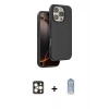MARSİLYAN™- iPhone 16 Pro Max Kılıf Kıvılcım Çizgi Serisi - Siyah Joko Magic 5D Cam + PVD Metal Kamera Lens - GD