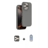 MARSİLYAN™- iPhone 16 Pro Max Kılıf Kıvılcım Çizgi Serisi - Siyah Joko Magic 5D Cam + PVD Metal Kamera Lens - GD