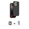 MARSİLYAN™- iPhone 16 Pro Max Kılıf Kıvılcım Çizgi Serisi - Siyah Joko Magic 5D Cam + PVD Metal Kamera Lens - GS