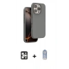 MARSİLYAN™- iPhone 16 Pro Max Kılıf Kıvılcım Çizgi Serisi - Siyah Joko Magic 5D Cam + PVD Metal Kamera Lens - GS