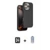 MARSİLYAN™- iPhone 16 Pro Max Kılıf Kıvılcım Çizgi Serisi - Siyah Joko Magic 5D Cam + PVD Metal Kamera Lens - SH