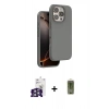 MARSİLYAN™- iPhone 16 Pro Max Kılıf Kıvılcım Çizgi Serisi - Siyah Joko Magic 5D Hayalet Cam + Bilvis Titan Kamera Lens - GS