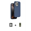 MARSİLYAN™- iPhone 16 Pro Max Kılıf Kıvılcım Çizgi Serisi - Siyah Joko Magic 5D Hayalet Cam + Gümüş PVD Metal Kamera Lens