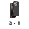 MARSİLYAN™- iPhone 16 Pro Max Kılıf Kıvılcım Çizgi Serisi - Siyah Joko Magic 5D Hayalet Cam + PVD Metal Kamera Lens - GD