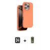 MARSİLYAN™- iPhone 16 Pro Max Kılıf Kıvılcım Çizgi Serisi - Siyah Joko Magic 5D Hayalet Cam + PVD Metal Kamera Lens - SH