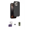 MARSİLYAN™- iPhone 16 Pro Max Kılıf Kıvılcım Çizgi Serisi - Siyah Joko Magic 5D Hayalet Cam + Bilvis Titan Kamera Lens - SH