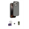 MARSİLYAN™- iPhone 16 Pro Max Kılıf Kıvılcım Çizgi Serisi - Siyah Joko Magic 5D Hayalet Cam + Bilvis Titan Kamera Lens - SH