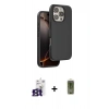 MARSİLYAN™- iPhone 16 Pro Max Kılıf Kıvılcım Çizgi Serisi - Siyah Joko Magic 5D Hayalet Cam + Titanyum Gri Bilvis Titan Kamera Lens