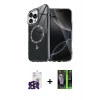 MARSİLYAN™- iPhone 16 Pro Max Kılıf Kıvılcım Form Prime - Şeffaf 360 Full Body Arka Koruyucu + Bilvis Titan Kamera Lens - SH