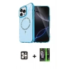 MARSİLYAN™- iPhone 16 Pro Max Kılıf Kıvılcım Form Prime - Şeffaf 360 Full Body Arka Koruyucu + PVD Metal Kamera Lens - GD