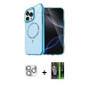 MARSİLYAN™- iPhone 16 Pro Max Kılıf Kıvılcım Form Prime - Şeffaf 360 Full Body Arka Koruyucu + Pers Alüminyum Kamera Lens - GS