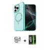 MARSİLYAN™- iPhone 16 Pro Max Kılıf Kıvılcım Form Prime - Şeffaf 360 Full Body Arka Koruyucu + Pers Alüminyum Kamera Lens - GS