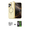 MARSİLYAN™- iPhone 16 Pro Max Kılıf Kıvılcım Form Prime - Şeffaf 360 Full Body Arka Koruyucu + Pers Alüminyum Kamera Lens - GS