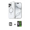MARSİLYAN™- iPhone 16 Pro Max Kılıf Kıvılcım Form Prime - Şeffaf 360 Full Body Arka Koruyucu + PVD Metal Kamera Lens - GS
