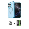MARSİLYAN™- iPhone 16 Pro Max Kılıf Kıvılcım Form Prime - Şeffaf 360 Full Body Arka Koruyucu + PVD Metal Kamera Lens - GS