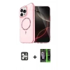 MARSİLYAN™- iPhone 16 Pro Max Kılıf Kıvılcım Form Prime - Şeffaf 360 Full Body Arka Koruyucu + PVD Metal Kamera Lens - GS