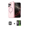 MARSİLYAN™- iPhone 16 Pro Max Kılıf Kıvılcım Form Prime - Şeffaf 360 Full Body Arka Koruyucu + PVD Metal Kamera Lens - SH