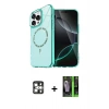 MARSİLYAN™- iPhone 16 Pro Max Kılıf Kıvılcım Form Prime - Şeffaf 360 Full Body Arka Koruyucu + PVD Metal Kamera Lens - GS