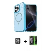 MARSİLYAN™- iPhone 16 Pro Max Kılıf Kıvılcım Form Prime - Şeffaf 360 Full Body Arka Koruyucu + PVD Metal Kamera Lens - SH