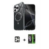 MARSİLYAN™- iPhone 16 Pro Max Kılıf Kıvılcım Form Prime - Şeffaf 360 Full Body Arka Koruyucu + PVD Metal Kamera Lens - GS